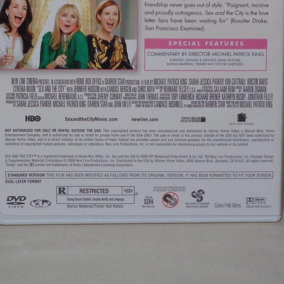SEX AND THE CITY THE MOVIE New DVD / Full-Screen Edition / Special Features - Picture 4 of 6
